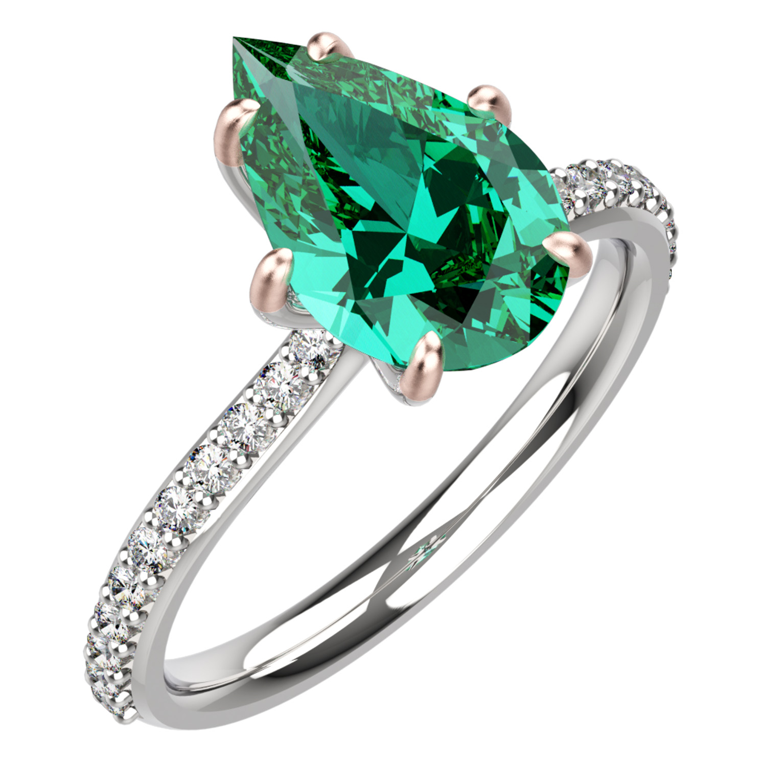 Jewelled Phoenix Emerald Solitaire Engagement ring
